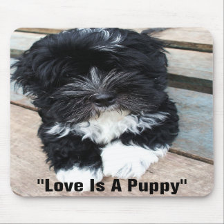 "Love Is A Puppy" mousepad by Zoltan Buday