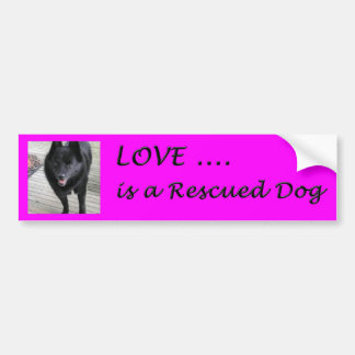 Love Is A Rescued Dog Bumper Sticker