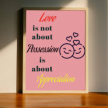 Love is about digital poster quote printable poste