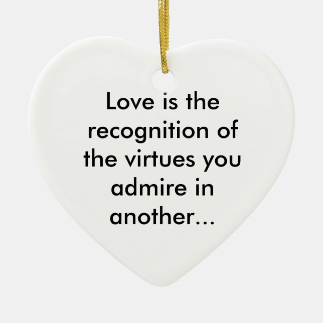 Love is admiration ceramic tree decoration (Front)