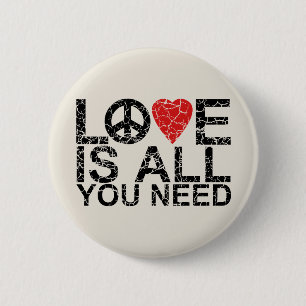 Love is All 6 Cm Round Badge