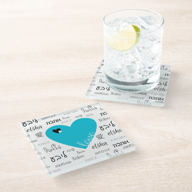Love is All Around Glass Coaster (Angled)