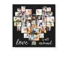 Love is all Around Heart Shape 36 Photo Collage