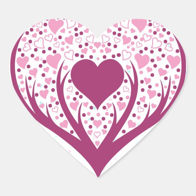 Love is all around. heart sticker (Front)