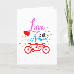 Love Is All Around Tandem Bike Card