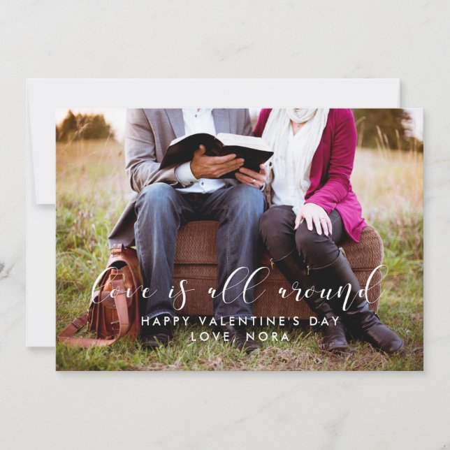 Love is all around Valentine's day photo card (Front)