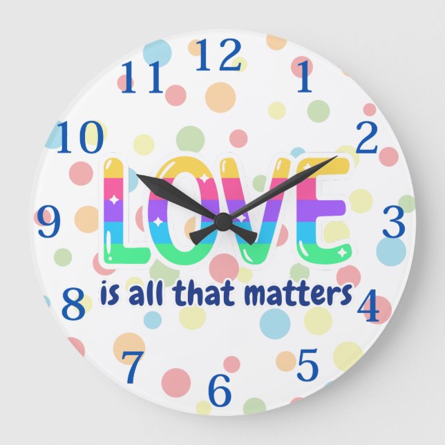 LOVE IS ALL THAT MATTERS. Pride & Diversity Large Clock (Front)