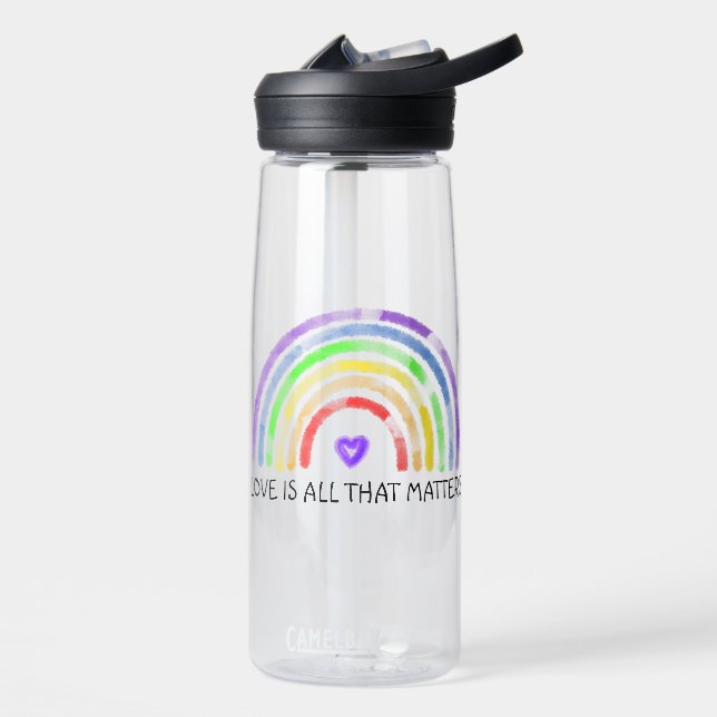 Love is all that Matters | Rainbow LGBTQIA+ Water Bottle (Left)