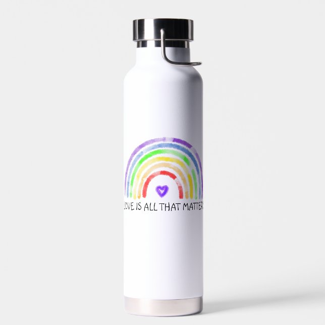 Love is all that Matters | Rainbow LGBTQIA+ Water  Water Bottle (Left)