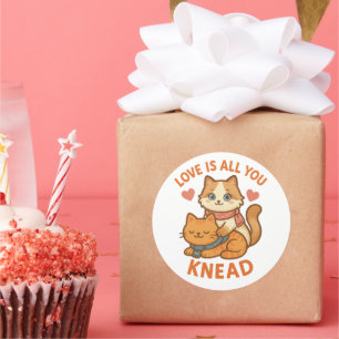 Love is all you knead classic round sticker