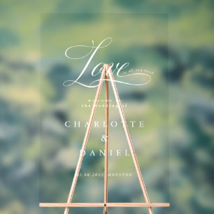 Love is all you need! Elegant, Wedding  Acrylic Sign