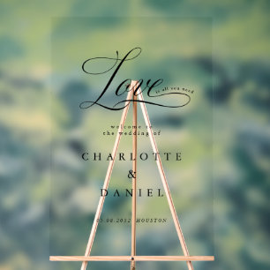 Love is all you need! Elegant, Wedding Acrylic Sign