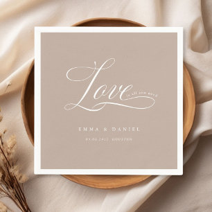 Love is all you need! Elegant, wedding Napkin