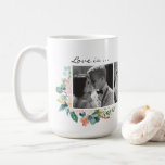 Love Is All You Need Floral Couples Photo Collage Coffee Mug<br><div class="desc">Love Is All You Need Floral Couples Photo Collage Coffee Mug. This cute design features beautiful watercolor pink and sage peony flowers. Personalise this custom design by adding 3 photos of your own and your own custom quote.</div>