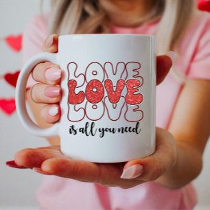 Love is All You Need, Glittery Valentine’s Coffee Mug
