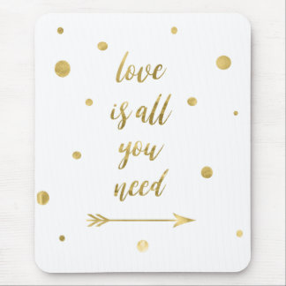 Love is all you need gold dots mouse pad