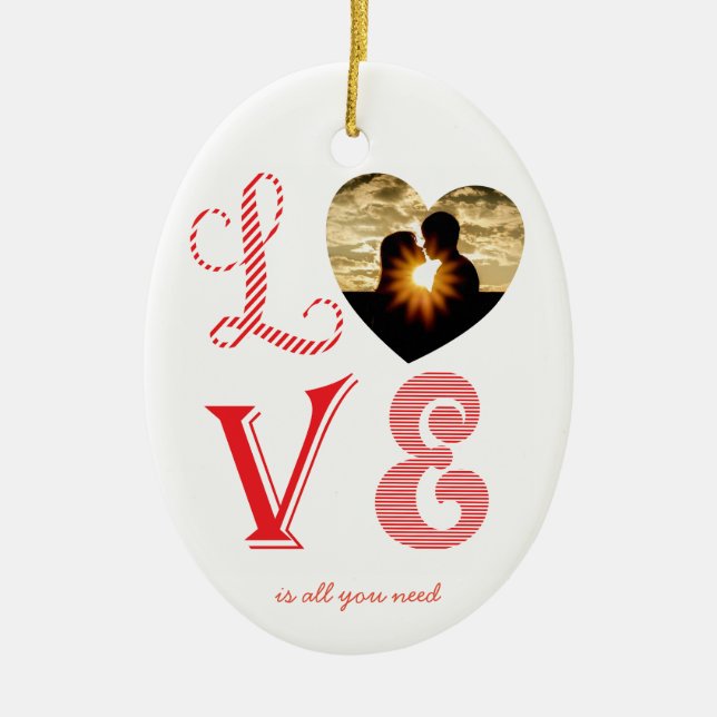 Love is all you need New Family Christmas Ornament (Front)