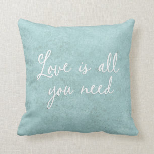 Love is All You Need Pillow - Light Blue