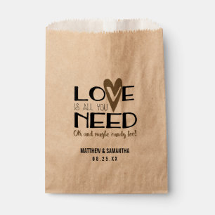 Love is all you Need Wedding Candy Bar Buffet Favour Bags