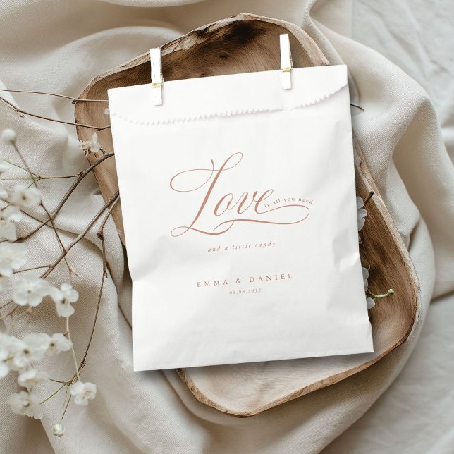 Love is all you need!  Wedding  Favour Bags (Love is all you need! Wedding Favor Bag with your name and date.)