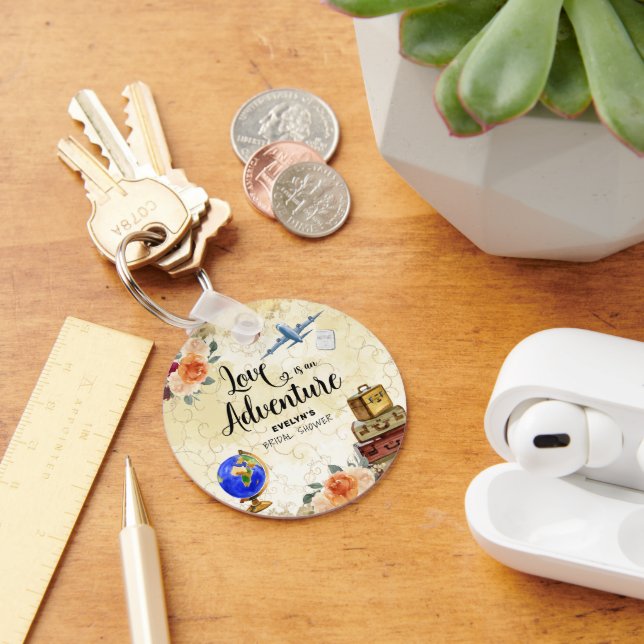 Love is an Adventure Bridal Shower Key Ring (Desk)