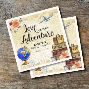 Love is an Adventure Bridal Shower Napkin