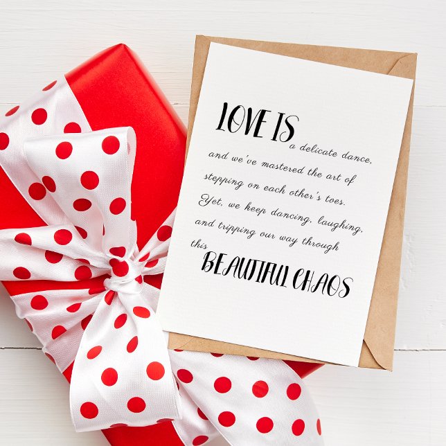 Love is Beautiful Chaos - Minimalist Typography Card (Creator Uploaded)