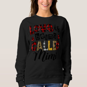 Love Is Being Called Mimi Mother's Day Red Plaid L Sweatshirt