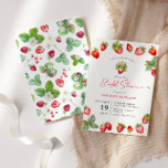 Love Is Berry Sweet Bridal Shower Strawberry Invitation<br><div class="desc">Fun and bold bridal shower strawberry invitation featuring elegant calligraphy and strawberry design.</div>