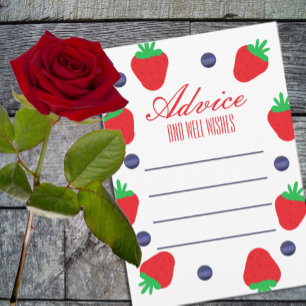 Love Is Berry Sweet Fruit Bridal Shower Advice Card