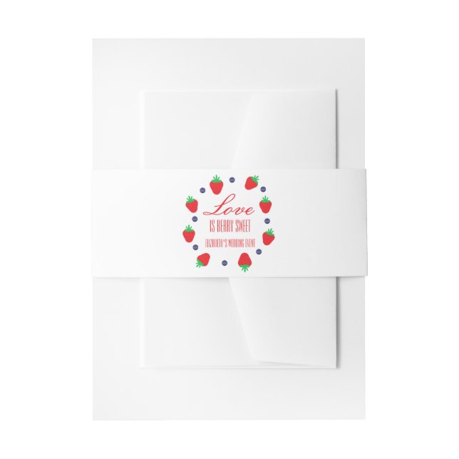 Love Is Berry Sweet Fruit Bridal Shower Invitation Belly Band (Front Example)