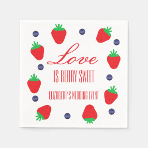 Love Is Berry Sweet Fruit Bridal Shower Napkin