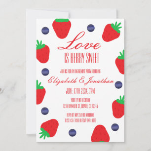 Love Is Berry Sweet Fruit Engagement Party Invitation