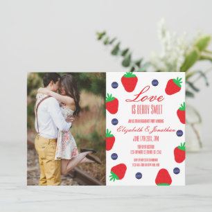Love Is Berry Sweet Fruit Engagement Party Invitation