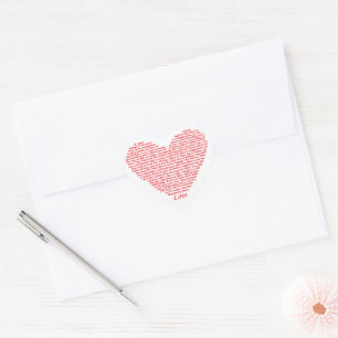 Love is Bible Quote 1 Corinthians 13 Red Heart Art Heart Sticker