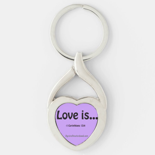 Love Is Bible Quotes Key Ring (Front)