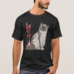Love is Birman Cat Cute Cat Paw Print Love Idea T-Shirt