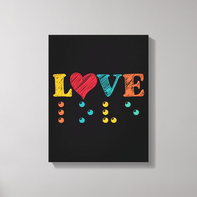 Love Is Blind Braille Canvas Print (Front)