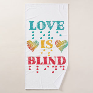 Love Is Blind Braille Hearts Bath Towel