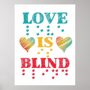 Love Is Blind Braille Hearts Poster