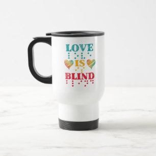 Love Is Blind Braille Hearts Travel Mug