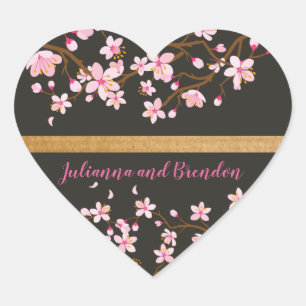 Love is Blooming Cherry Blossom    Heart Sticker