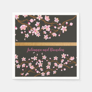 Love is Blooming Cherry Blossom  Paper   Napkin