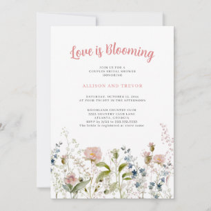 Love is Blooming Floral Couples Bridal Shower Invitation