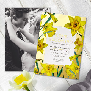 Love is blooming gold yellow daffodils wedding
