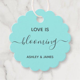 Love is Blooming Wedding Favour or Shower Gift Tag