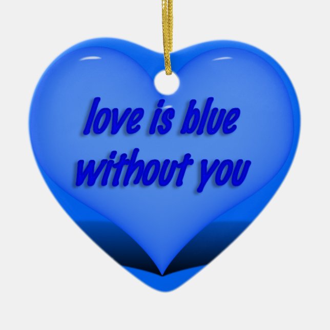Love is Blue.... Ceramic Tree Decoration (Front)