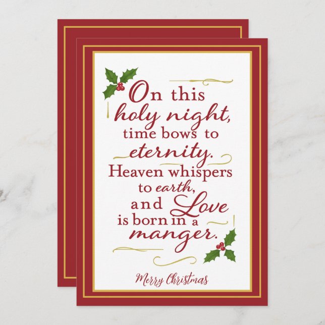 Love Is Born – Christmas Night Blessing Holiday Card (Front/Back)