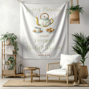 Love is Brewing, Afternoon Tea, Bridal Shower Sign Tapestry