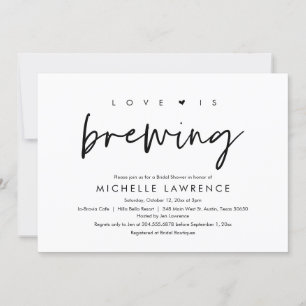 Love is brewing, Afternoon Tea Party Bridal Shower Invitation